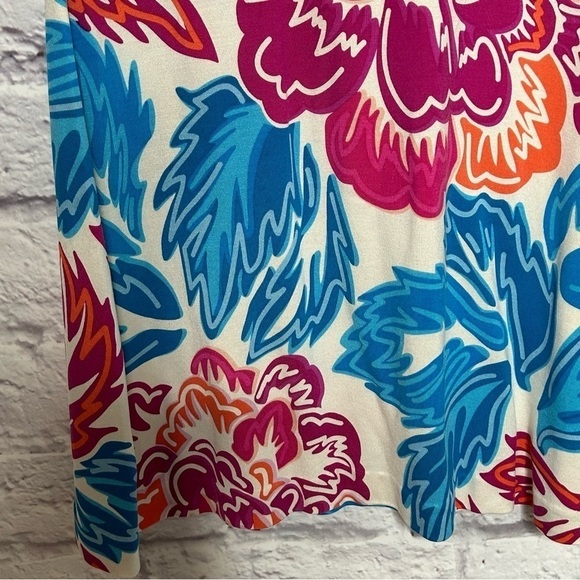 Diane Von Furstenberg Kaden Floral Pink Blue White Silk Jersey Dress - Picture 9 of 15